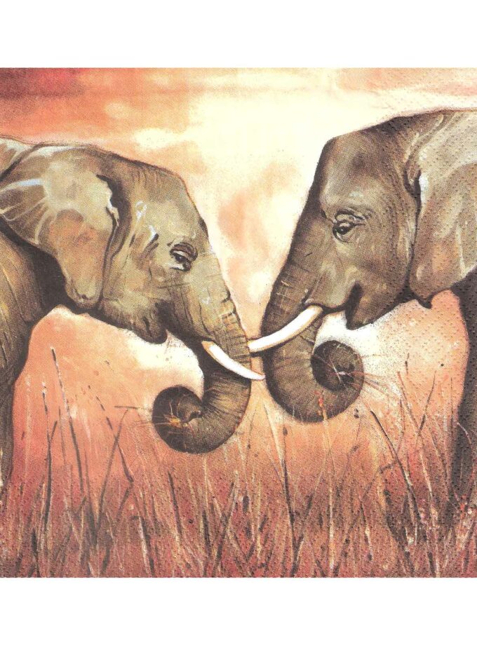Decoupage Napkin 33x33cm Elephants