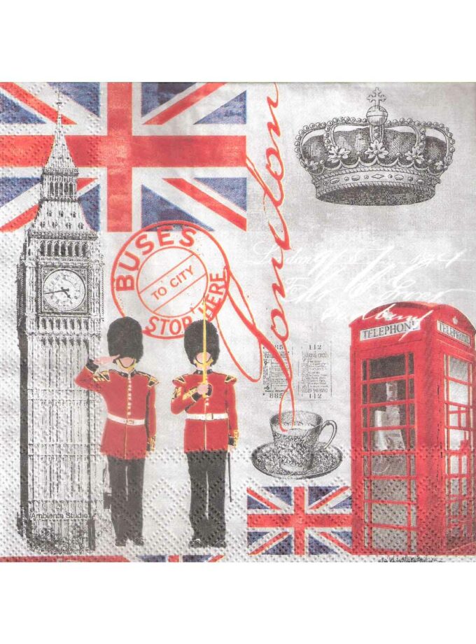 Decoupage Napkin 33x33cm London