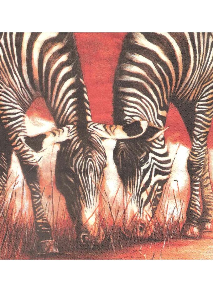 Decoupage Napkin 33x33cm Zebras