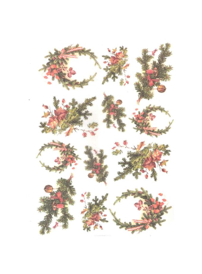 Rice Paper Decoupage A4 Wreaths R202