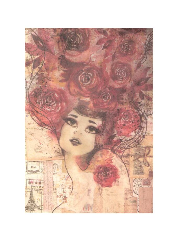 Rice Paper Decoupage A4 Woman R4373