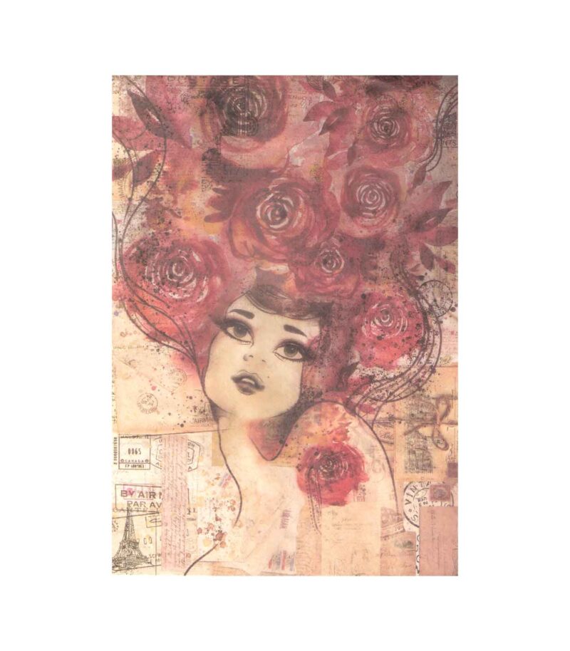 Woman-Roses-4373-Rizoxarta-Decoupage-A4