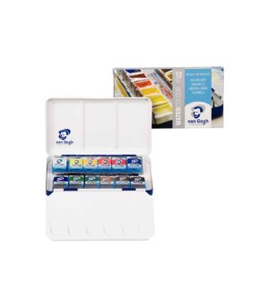 Metal Tin Set of 12 Watercolour Cubes Van Gogh
