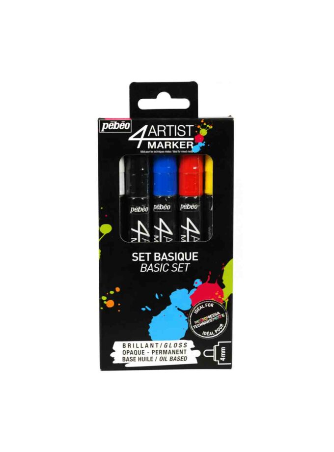 580891-4Artist-Marker-Set-5-Nibs-4mm-Assortment-Basic-Pebeo-Art&Colour-01