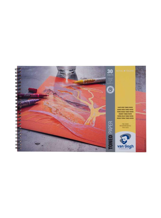 A4-Earth-Red-Paper-Mplok-Zografikis-Sxediou-Toned-VanGogh-RoyalTalens-Art&Colour