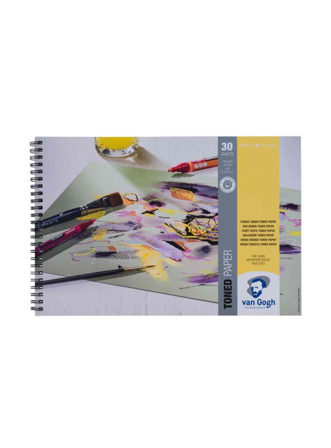 A4-Forest-Green-Paper-Mplok-Zografikis-Sxediou-Toned-VanGogh-RoyalTalens-Art&Colour