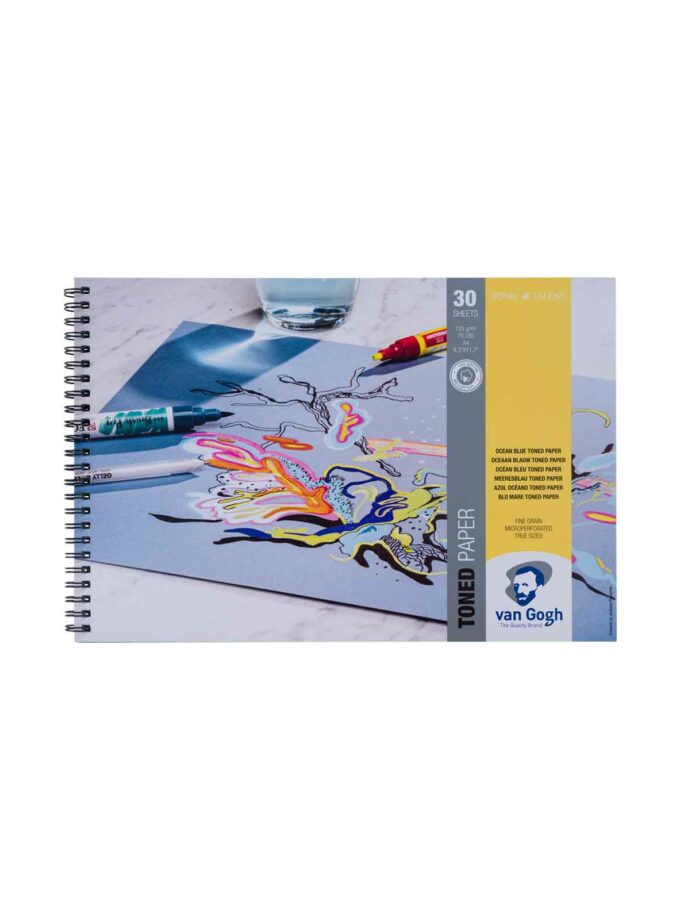 A4-Ocean-Blue-Paper-Mplok-Zografikis-Sxediou-Toned-VanGogh-RoyalTalens-Art&Colour