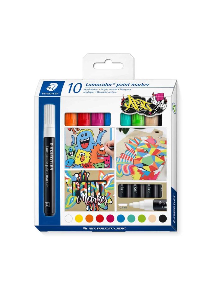 Set of 10 Acrylic Markers Lumocolor