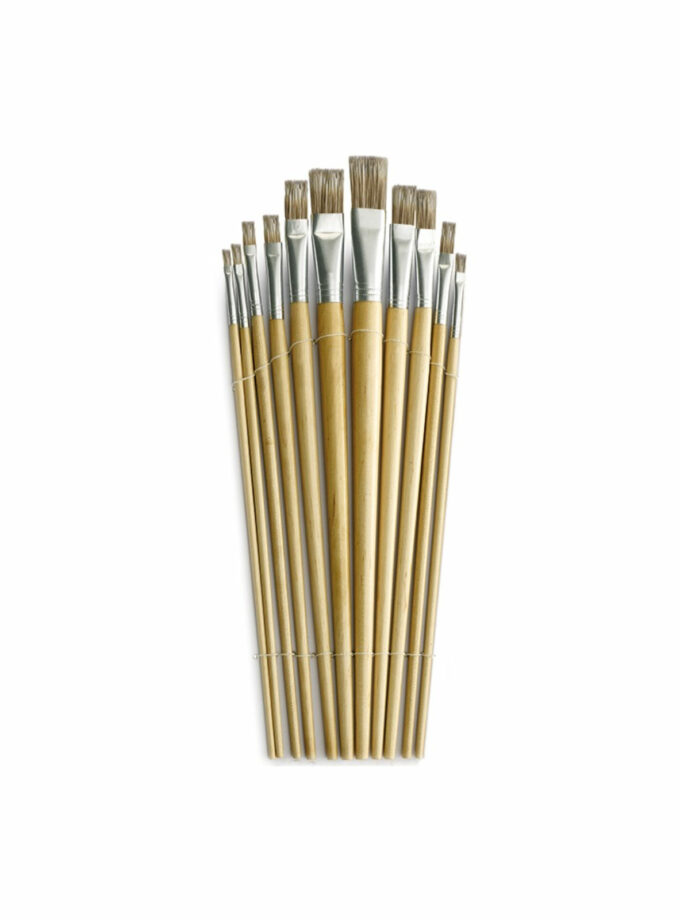 Set of 11 Synthetic Flat Brushes Harris