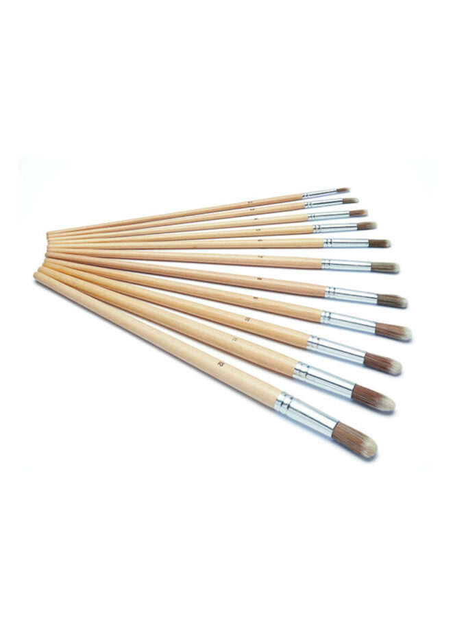 Set of 11 Synthetic Round Brushes Harris