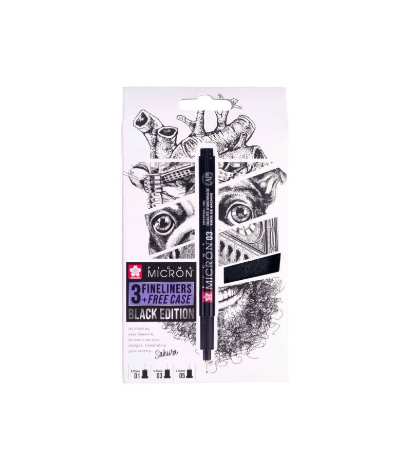 POXSDKB3-set-3-penakia-fineliners-Black-Edition-Pigma-Micron-Sakura-Art&Colour-box