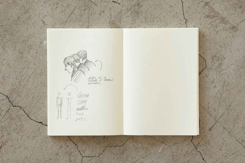 15310006-simeiomatario-notebook-journal-A5-Dot-grid-Midori-MD-paper-Art&Colour-open-with-sketch
