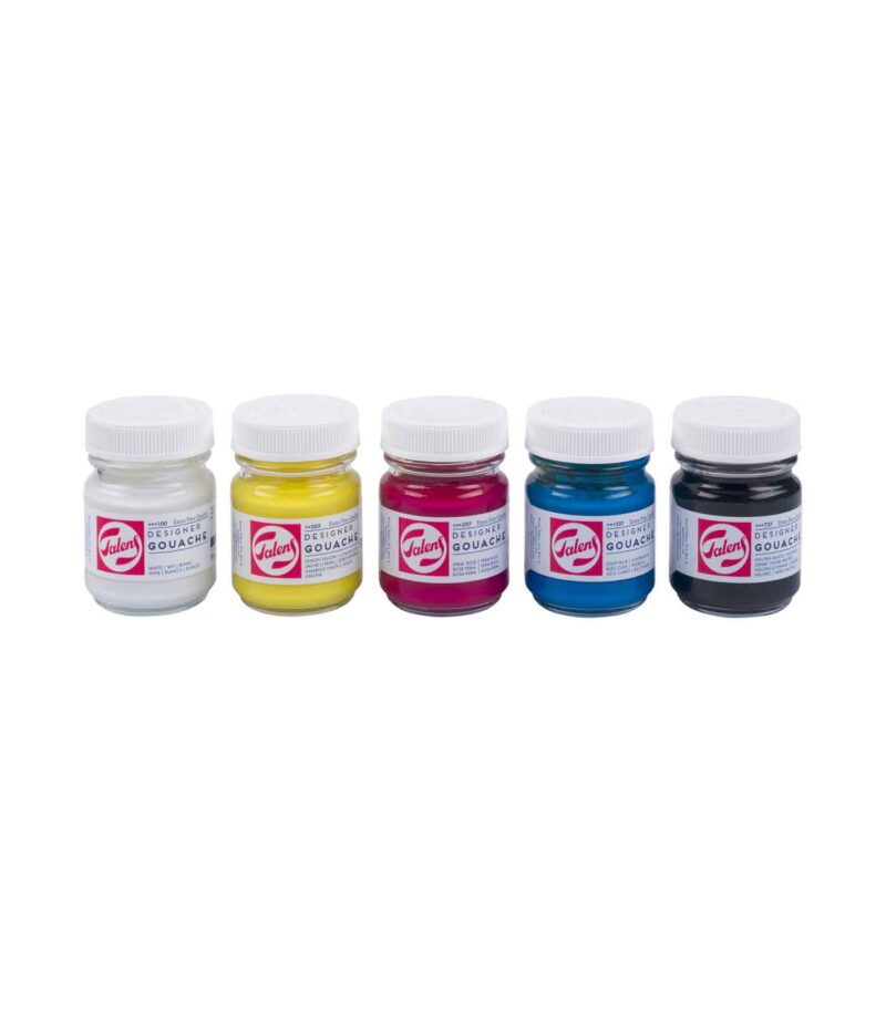 set-5x50ml-Temperes-Designer-Gouache-Royal-Talens-Art&Colour-Painting. Bottles