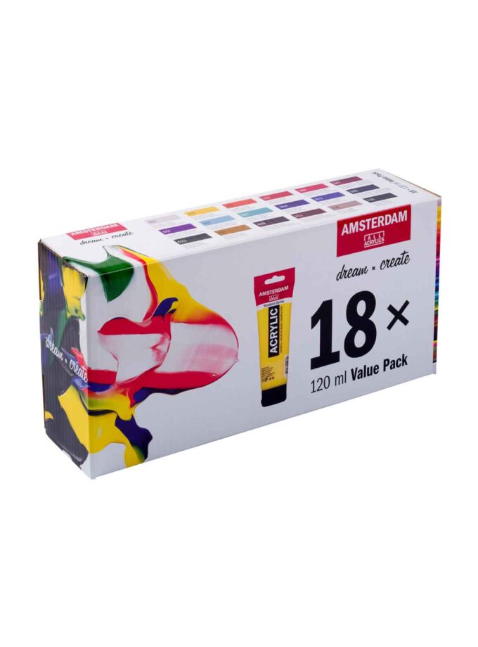 Value-Pack-set-18-xromata-akrulika-zografikis-120ml-Amsterdam-Talens-Art&Colour