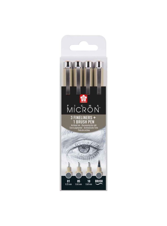 POXSDK4C-Set-4-Penakia-Fineliner-BrushPen-Pigma-Micron-Sakura-Art&Colour