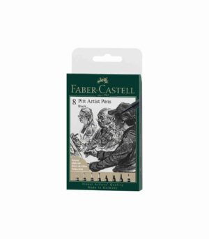 167158-pitt-Artist-Pen-India-Ink-Pen-Wallet-of-8-Faber-Castell-Art&Colour-