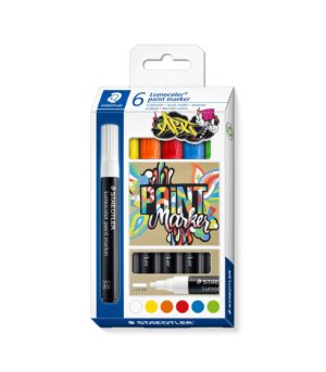 Set-6-Acrylic-Paint-Marker-349-Lumocolor-Staedtler-Art&Colour-C6