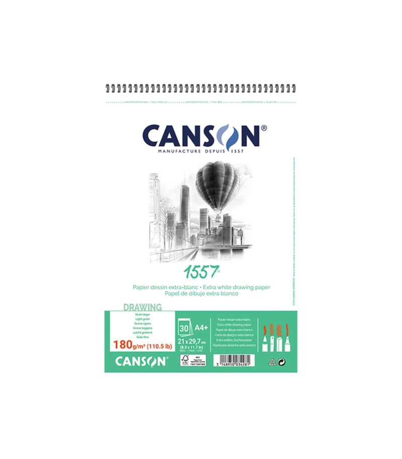 Spiral-Paper-Pad-1557-Dessin-180gr-Canson-Art&Colour-A4 Spiral-Paper-Pad-1557-Dessin-180gr-Canson-Art&Colour-A4