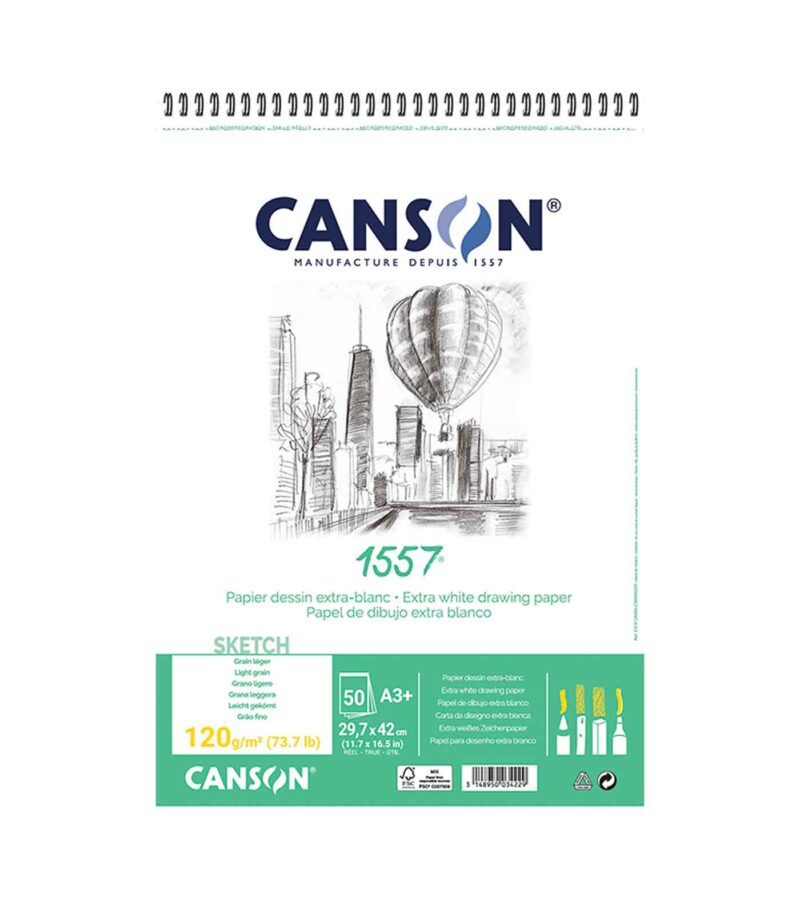 Spiral-Paper-Pad-1557-Sketch-120gr-Canson-Art&Colour-A3