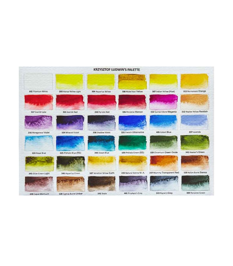 Master-Set-Watercolour-36colours-Aquarius-Roman-Szmal-Art&Colour-Color-Chart