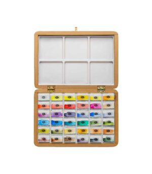Master-Set-Watercolour-36colours-Aquarius-Roman-Szmal-Art&Colour-Open-Wooden-Case