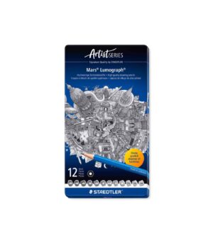 Set 12 Pencils-Drawing-Mars Lumograph-Staedtler-Art&Colour-Case