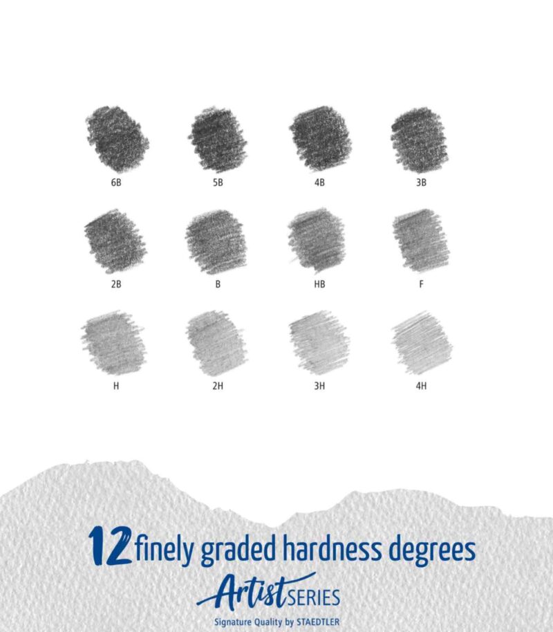 Set 12 Pencils-Drawing-Mars Lumograph-Staedtler-Art&Colour-Hardness
