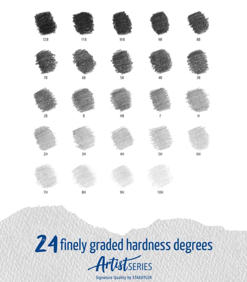Set 24 Pencils-Drawing-Mars Lumograph-Staedtler-Art&Colour-Degrees