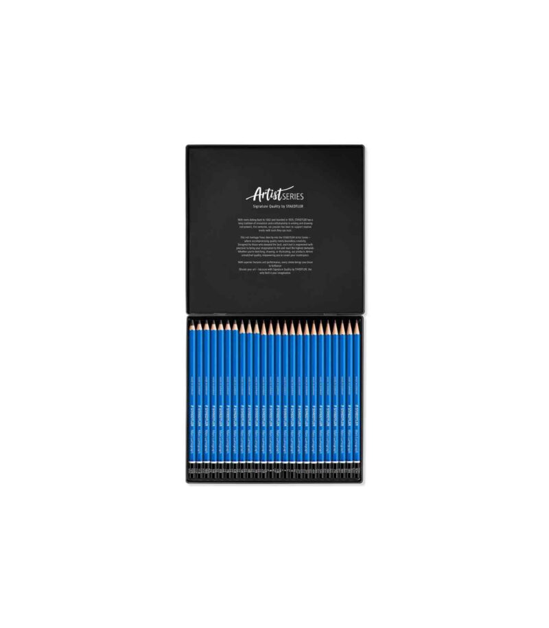 Set 24 Pencils-Drawing-Mars Lumograph-Staedtler-Art&Colour-Open Case