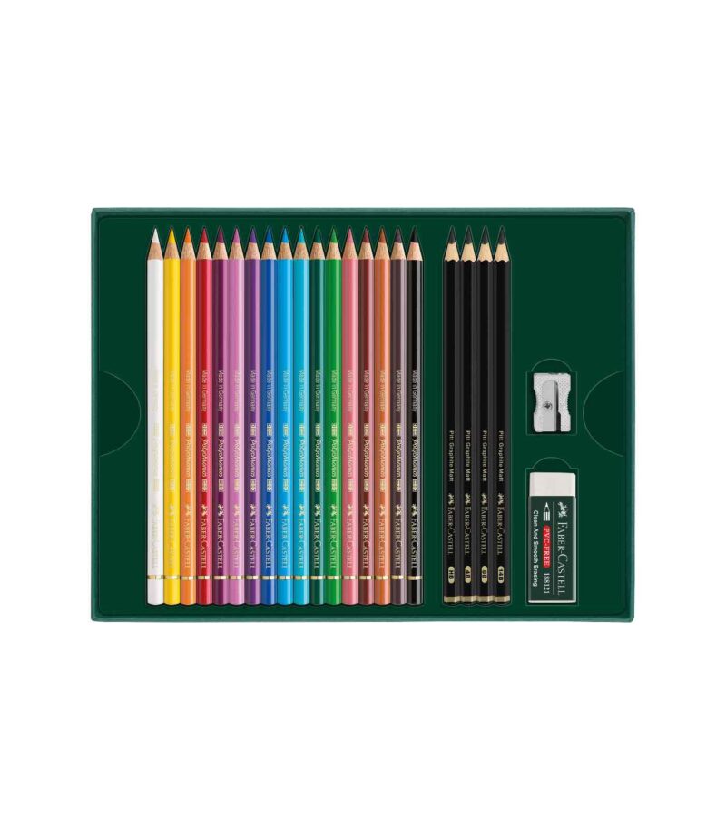 210052_Polychromos & Pitt Graphite Matt gift set, 23 pieces -Faber-Castell-Art&Colour-Inside