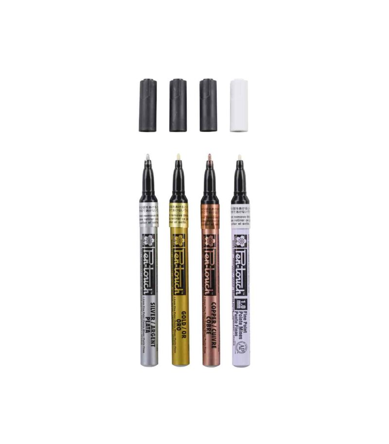 POXPMKA4-Set-4Markers-Metalic-PenTouch-Sakura-Markers Open-Art&Colour