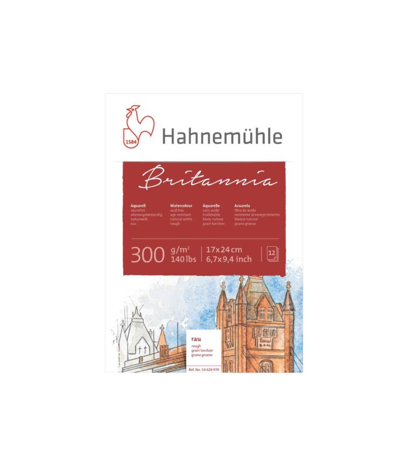 Rough-Aquarelle Paper-WatercolourBlock-Britannia-Hahnemuhle-Art&Colour-17x24cm