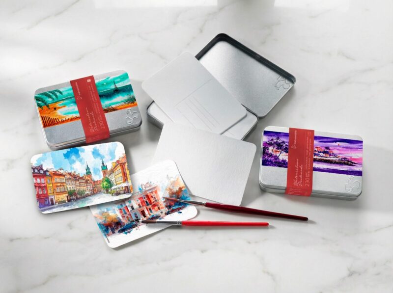 Metal Box-230gsm-Watercolour Postcards-Hahnemuhle-Art&Colour-Open