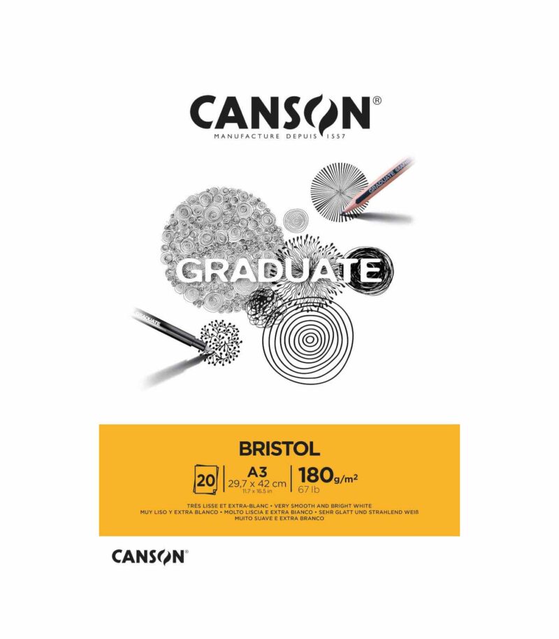 Paper Pad-Bristol Paper-Graduate-Canson-Art&Colour-A3