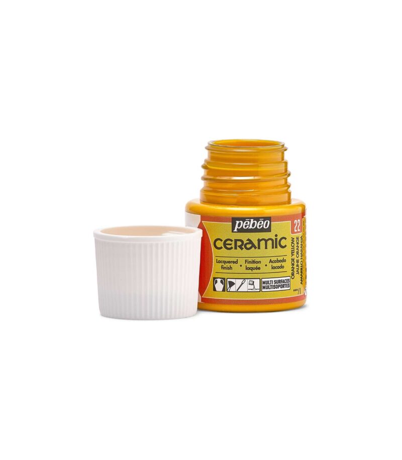 022-Orange Yellow-45ml-Ceramic Decorative Paint-Pébéo-Art&Colour-1