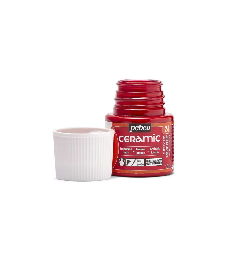 024-Cherry Red-45ml-Ceramic Decorative Paint-Pébéo-Art&Colour-1