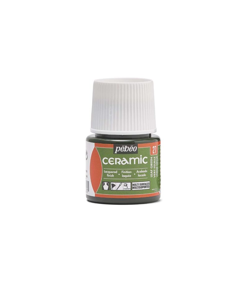 027-Leaf Green-45ml-Ceramic Decorative Paint-Pébéo-Art&Colour-1