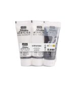 3x100ml-Stusio Acrylics Black and White Set-Studio Acrylics Paint-Pebeo-Art&Colour-Packaged