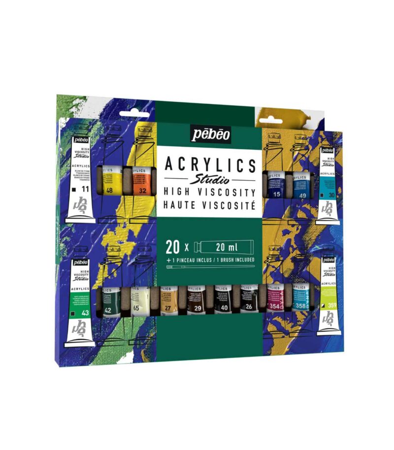 Acrylic Paint Set-Tubes with Brush-Studio Acrylics-Pebeo-Art&Colour-