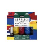 STUDIO ACRYLICS PRIMARY SET 5 x 100 ML + COLOUR WHEEL-Studio Acrylics-Pebeo-Art&Colour