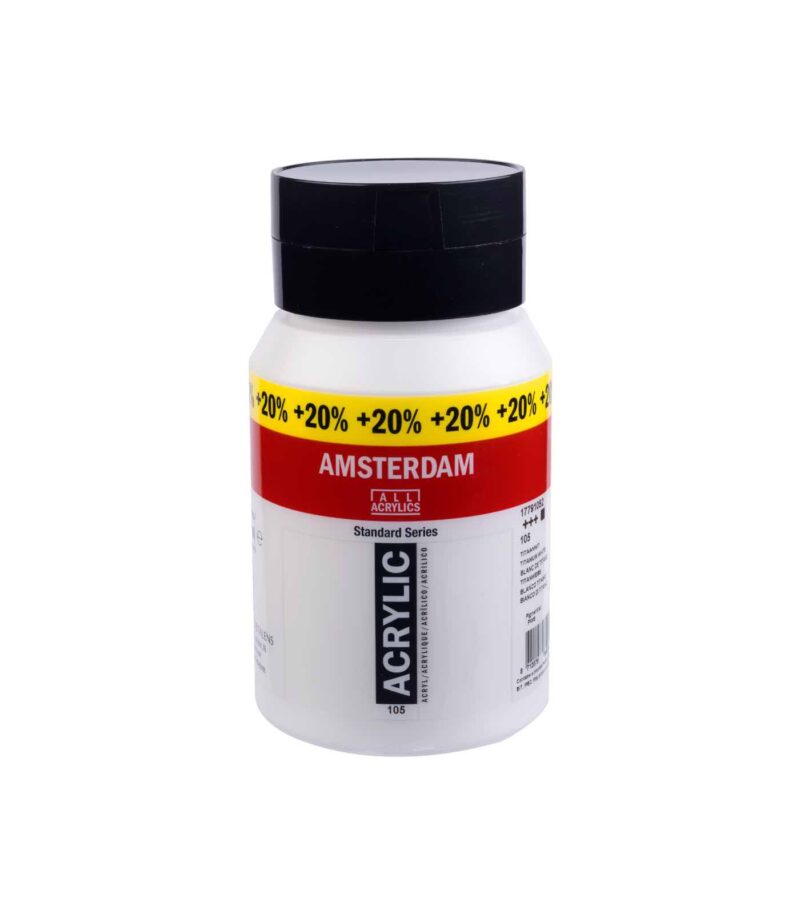600ml Titanium White-Acrylic Paint-Amsterdam Standard Series-Royal Talens-Art&Colour