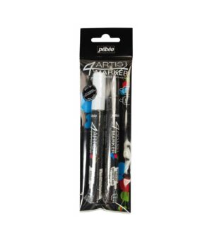 White-Black-Set 2 Markers-4Artist Oil Markers-Pebeo-Art&Colour-Packaging