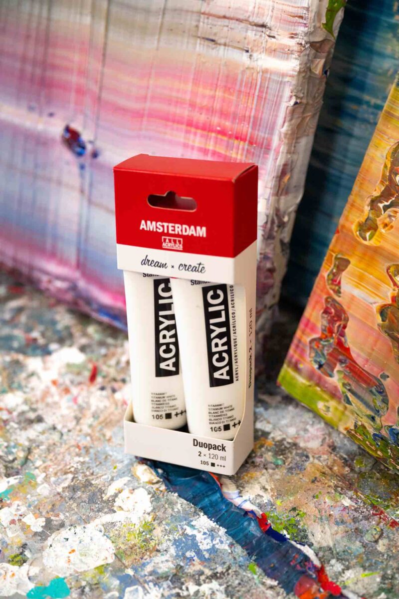 Set Duo Pack 2x120ml Titanium White-Acrylic Paint-Amsterdam Standard Series-Royal Talens-Art&Colour-In Studio